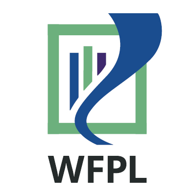 Logo for the Watertown Free Public Library shows a green box with an abstract river. 